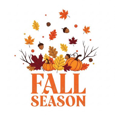 Düşen yapraklarla sonbahar vektör arkaplanı.