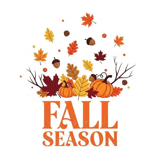 Düşen yapraklarla sonbahar vektör arkaplanı.