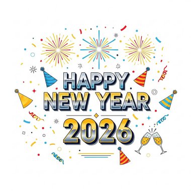 Estetik Mutlu Yıllar 2026 Kutlama Grafiği