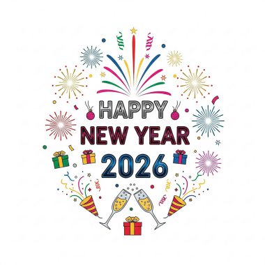 Estetik Mutlu Yıllar 2026 Kutlama Grafiği