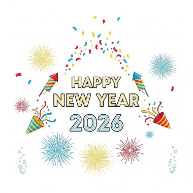 Estetik Mutlu Yıllar 2026 Kutlama Grafiği