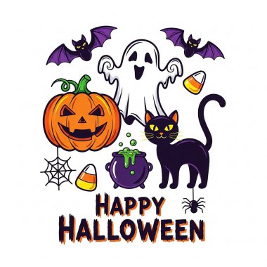 Balkabağı ve Hayaletli Korkunç Cadılar Bayramı Çizgi Karakterleri