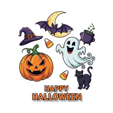 Balkabağı ve Hayaletli Korkunç Cadılar Bayramı Çizgi Karakterleri