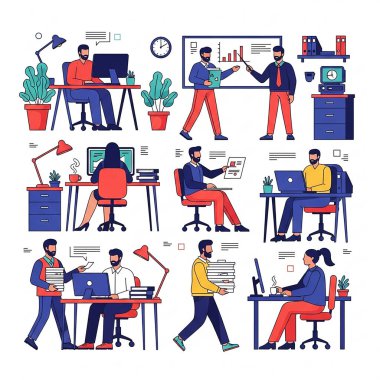 Ofis İş Yeri Resimleri Çalışan ve İşbirliği Yapanlar