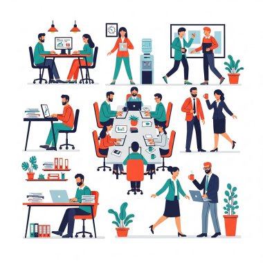 Ofis İş Yeri Resimleri Çalışan ve İşbirliği Yapanlar