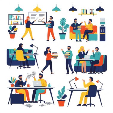 Ofis İş Yeri Resimleri Çalışan ve İşbirliği Yapanlar