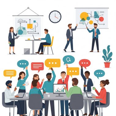 Ofis İş Yeri Resimleri Çalışan ve İşbirliği Yapanlar