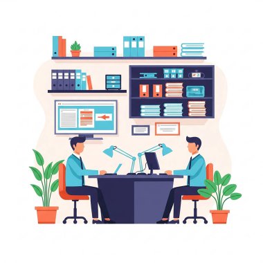 Ofis İş Yeri Resimleri Çalışan ve İşbirliği Yapanlar