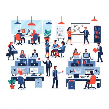 Ofis İş Yeri Resimleri Çalışan ve İşbirliği Yapanlar