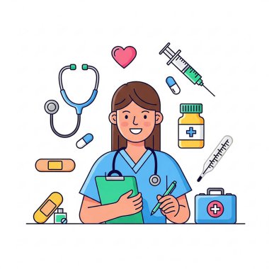 Stetoskop ve Tıbbi Ekip Üniformalı Hemşireler ve Doktorlar