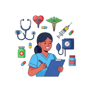 Stetoskop ve Tıbbi Ekip Üniformalı Hemşireler ve Doktorlar