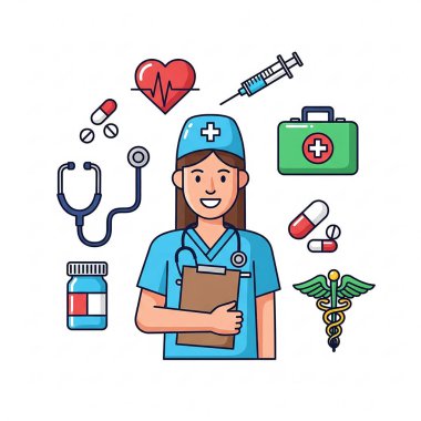 Stetoskop ve Tıbbi Ekip Üniformalı Hemşireler ve Doktorlar