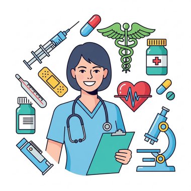 Stetoskop ve Tıbbi Ekip Üniformalı Hemşireler ve Doktorlar