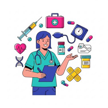 Stetoskop ve Tıbbi Ekip Üniformalı Hemşireler ve Doktorlar