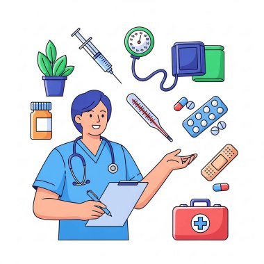 Stetoskop ve Tıbbi Ekip Üniformalı Hemşireler ve Doktorlar