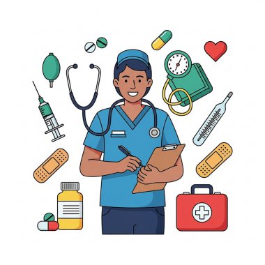 Stetoskop ve Tıbbi Ekip Üniformalı Hemşireler ve Doktorlar