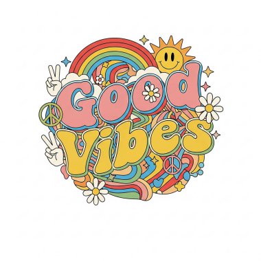 Estetik Mutlu ve Sağlıklı Titreşimler Harika Retro İyi Titreşimler