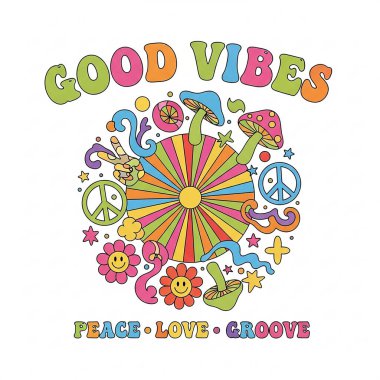 Estetik Mutlu ve Sağlıklı Titreşimler Harika Retro İyi Titreşimler