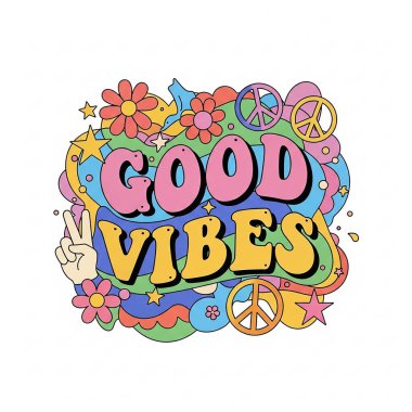 Estetik Mutlu ve Sağlıklı Titreşimler Harika Retro İyi Titreşimler