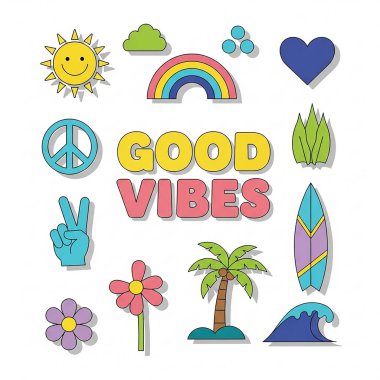 Estetik Mutlu ve Sağlıklı Titreşimler Harika Retro İyi Titreşimler