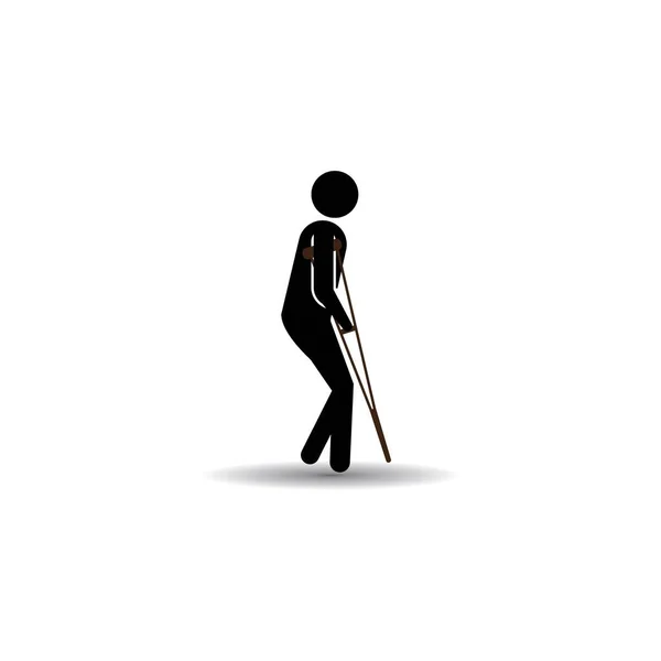 Icône Vectorielle Représentant Les Personnes Handicapées Âgées Blessées Aide Accessoires — Image vectorielle