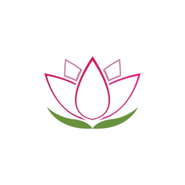 Güzel Lotus çiçekleri logosu Şablon Vektörü 