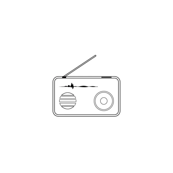 Icono Radio Diseño Vectorial Plantilla Ilustración — Archivo Imágenes Vectoriales