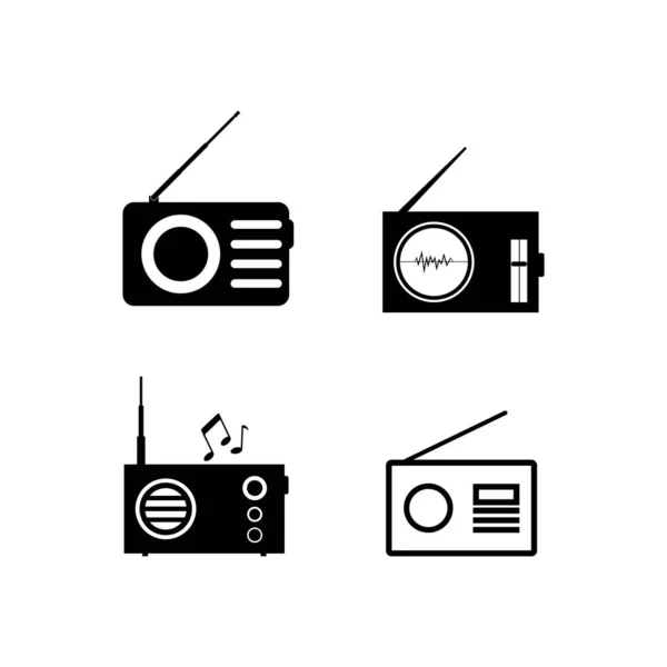 Icono Radio Diseño Vectorial Plantilla Ilustración — Archivo Imágenes Vectoriales