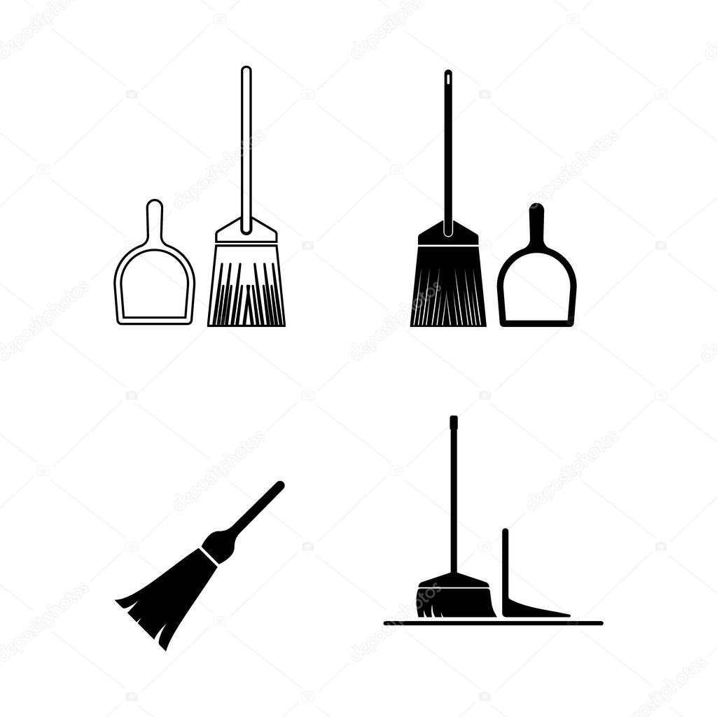 broom logo vector illustration design template