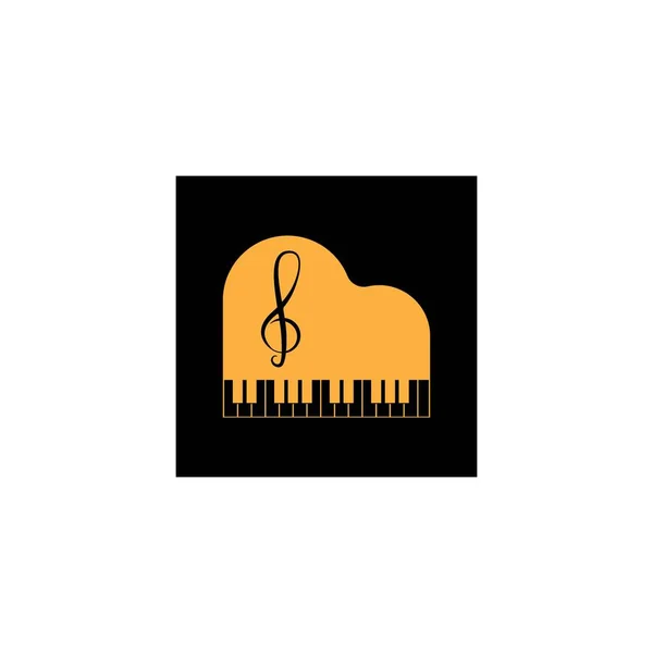 Piano Logotyp Vektor Illustration Bakgrund — Stock vektor