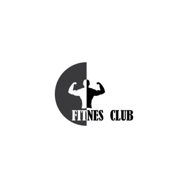 Fitnes logo vektör tasarımı illüstrasyon ve arkaplan