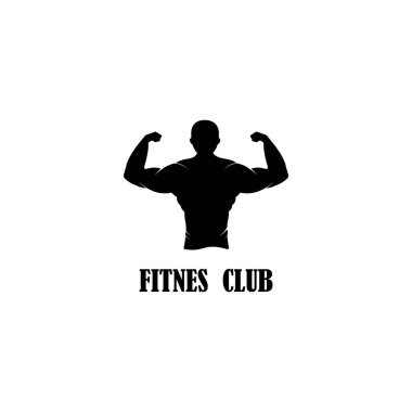 Fitnes logo vektör tasarımı illüstrasyon ve arkaplan