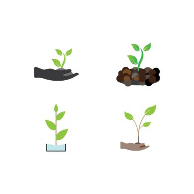 bitki logosu vektör tasarımı resimleme şablonu