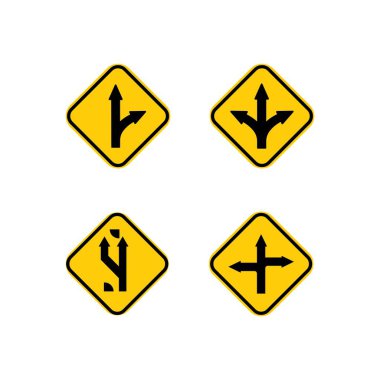 Yol logosu vektör tasarımı örnekleme şablonunda çatal