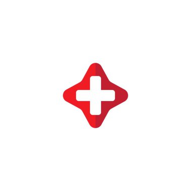 Tıbbi çapraz logo tasarım şablonu çizimi ve arkaplan