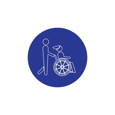 Tekerlekli sandalye logo vektör çizim şablonu arka planı