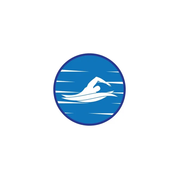 Natación Deporte Logo Ilustración Vector Diseño Plantilla — Vector de stock
