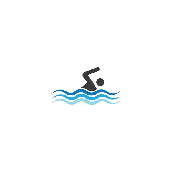 Swimming sport logo ilustration vector  design template