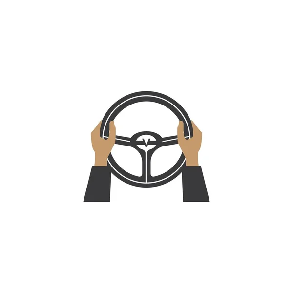 Steering Wheel Logo Vector Design Illustration Template Background — Stock Vector