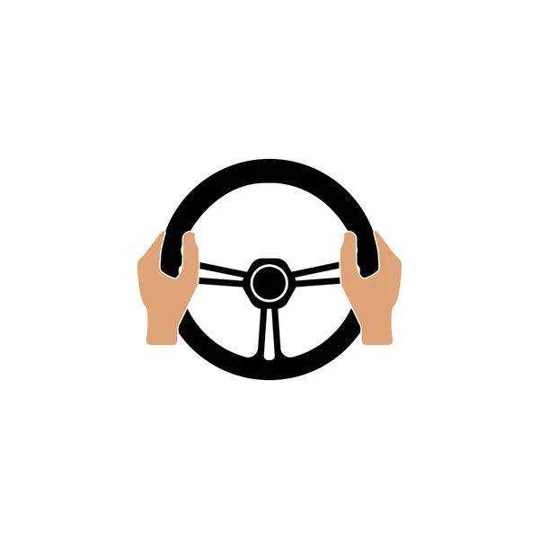 Steering Wheel Logo Vector Design Illustration Template Background — Stock Vector