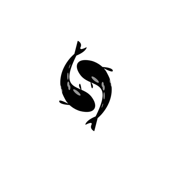 Logotipo Peixe Modelo Vetor Ilustração Fundo — Vetor de Stock