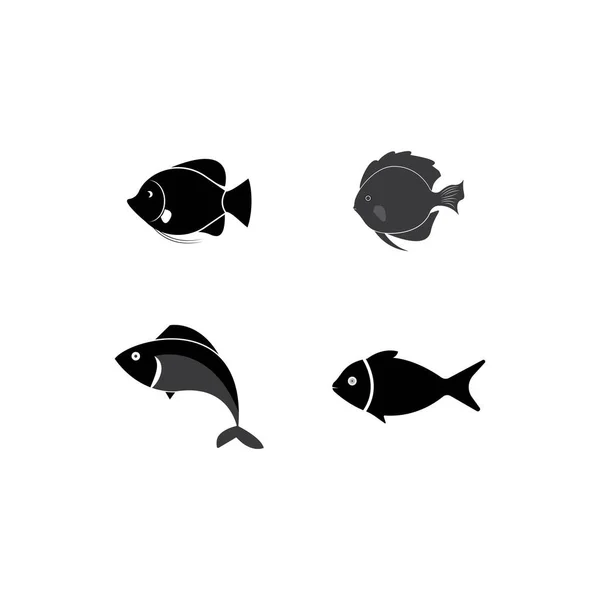 Gambar Dan Latar Belakang Desain Templat Logo Ikan - Stok Vektor