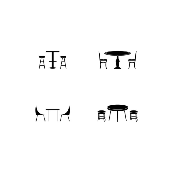 Tafel Stoelen Pictogram Vector Illustratie Ontwerp Achtergrond — Stockvector