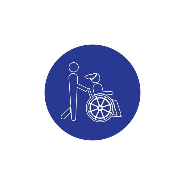 Φόντο Πρότυπο Σχεδιασμού Εικονογράφησης Φορέα Λογότυπο Αναπηρικής Καρέκλας — Διανυσματικό Αρχείο
