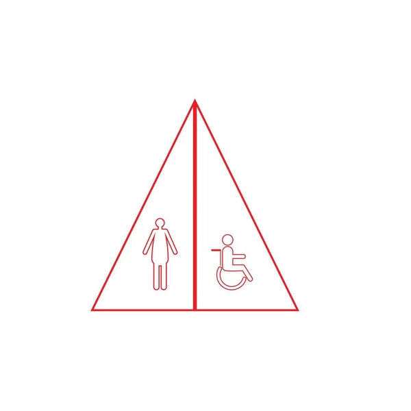 Sedia Rotelle Logo Vettore Illustrazione Design Modello Sfondo — Vettoriale Stock