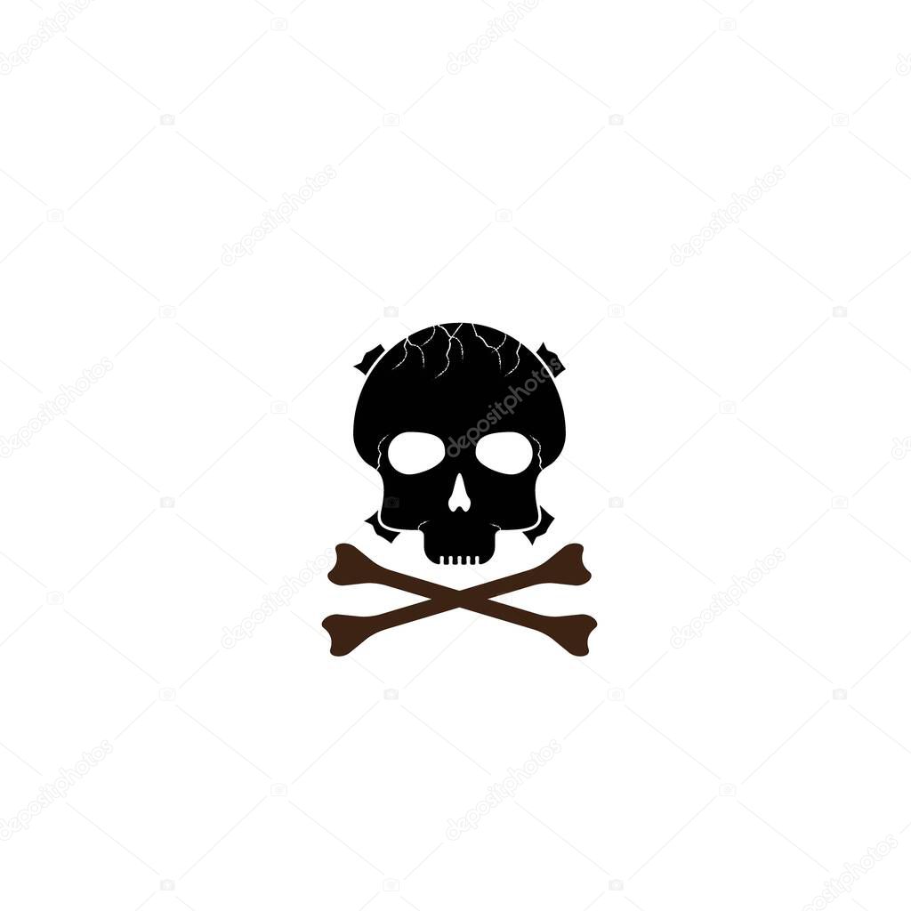 Skull icon vector design illustration and background