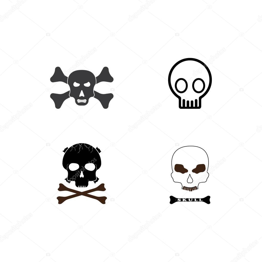 Skull icon vector design illustration and background