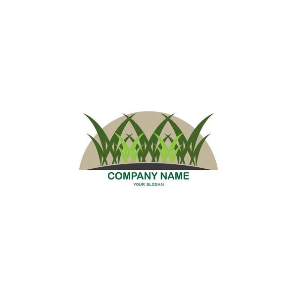 Natural Grass Ilustracja Logo Wektor Wzór Projektu — Wektor stockowy