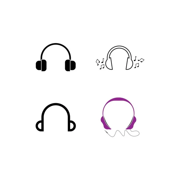 Headphone Logo Vector Design Illustration Template — Stock Vector