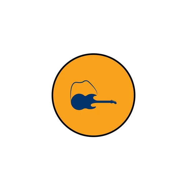 Chitarra Logo Vettoriale Disegno Illustrazione Sfondo — Vettoriale Stock
